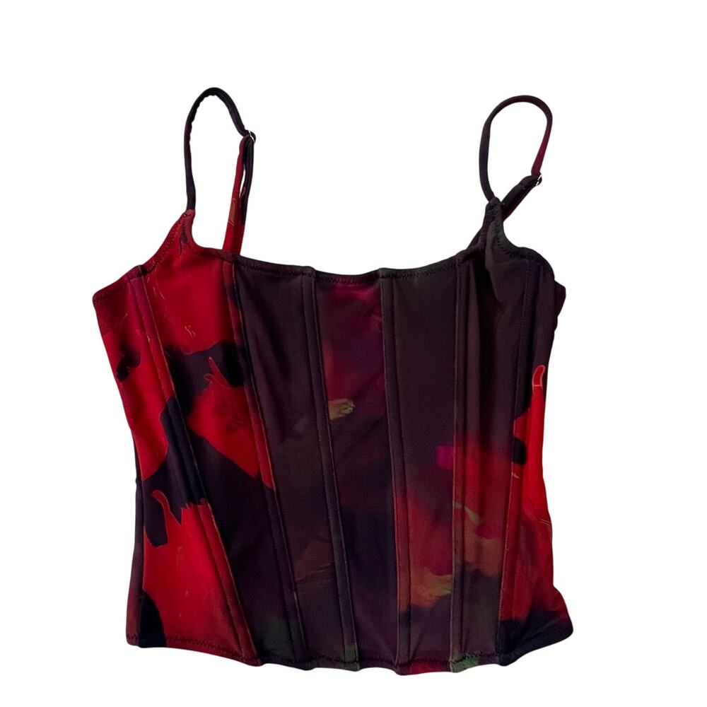 Red Corset Brooklyn Karma Bustier Whimsigoth Dark Fairy Small Romantic